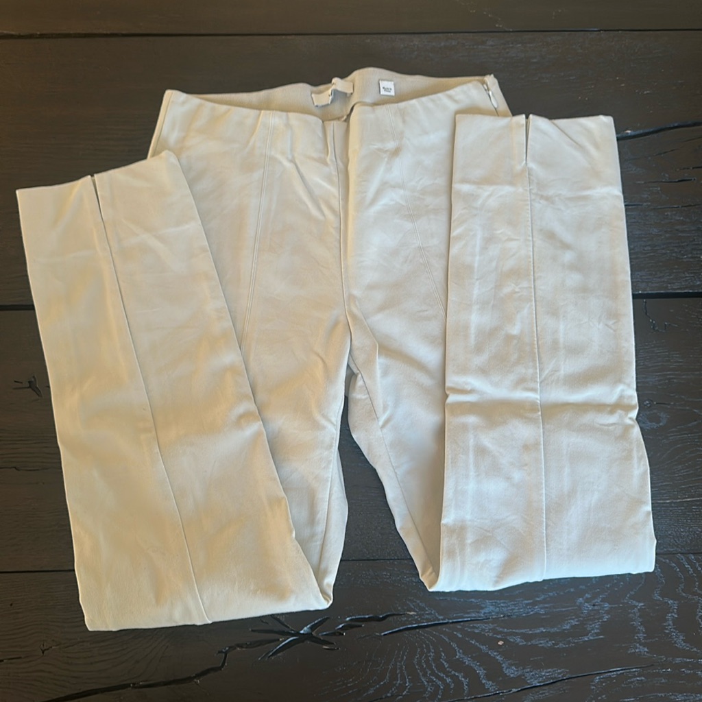 Vince Stitch Front Seam Split Ankle Side Zip Stretch Pants